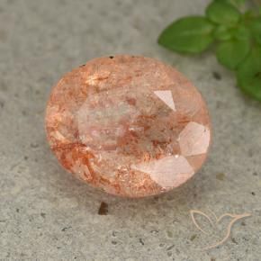 Pietra solare Arancione chiaro naturale da 3.89 ct, Ovale, Traslucido
