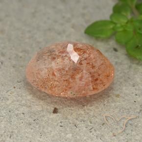 Pietra solare Arancione chiaro naturale da 3.89 ct, Ovale, Traslucido