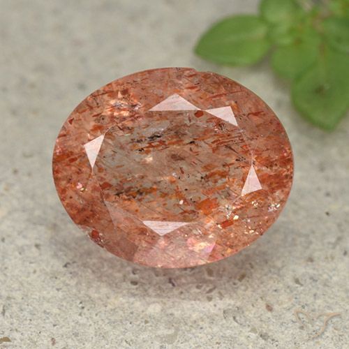 4.63ct Naturale Arancio caldo Pietra solare, Ovale, Traslucido
