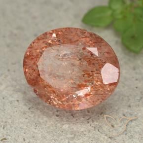 Pietra solare Arancio caldo naturale da 4.63 ct, Ovale, Traslucido