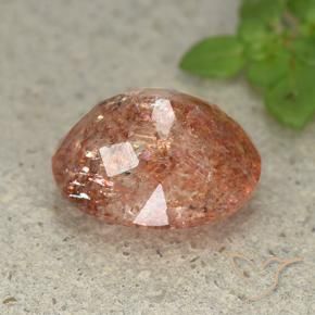 Pietra solare Arancio caldo naturale da 4.63 ct, Ovale, Traslucido