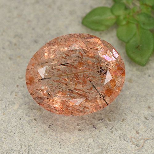 4.60ct Naturale Arancione rossastra Pietra solare, Ovale, Traslucido