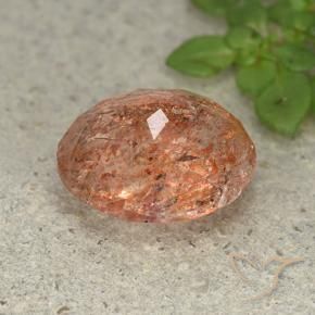 Pietra solare Arancione rossastra naturale da 4.60 ct, Ovale, Traslucido