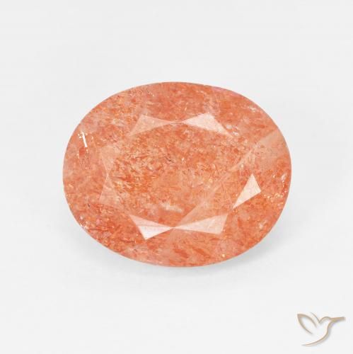 3.87ct Naturale Arancio Medio Pietra solare, Ovale, Traslucido