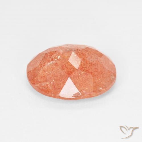 Pietra solare Arancio Medio naturale da 3.87 ct, Ovale, Traslucido