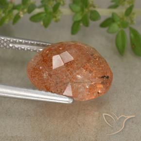 Pietra solare Arancio Medio naturale da 4.72 ct, Ovale, Traslucido