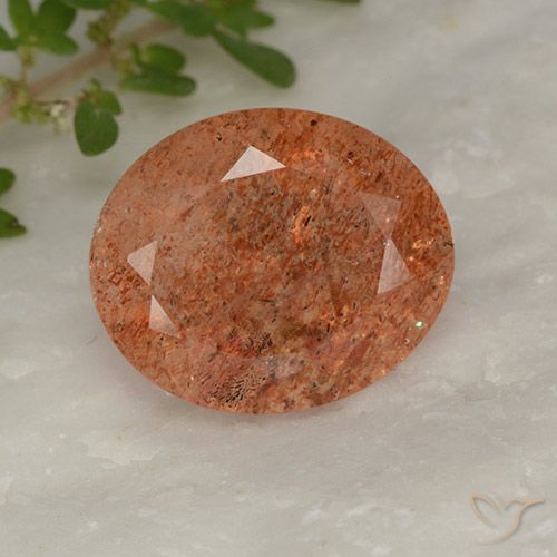 4.20ct Naturale Pompelmo Arancia Pietra solare, Ovale, Traslucido