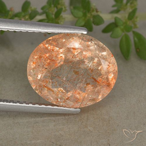 4.83ct Naturale Arancione chiaro Pietra solare, Ovale, Traslucido