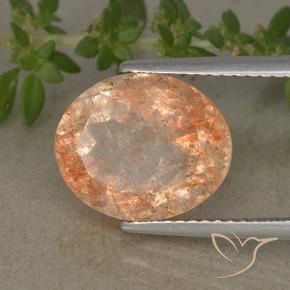 Pietra solare Arancione chiaro naturale da 4.83 ct, Ovale, Traslucido