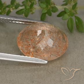 Pietra solare Arancione chiaro naturale da 4.83 ct, Ovale, Traslucido
