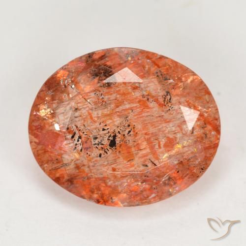 3.69ct Naturale Arancio Medio Pietra solare, Ovale, Traslucido