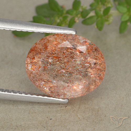 3.73ct Naturale zenzero arancia Pietra solare, Ovale, Traslucido