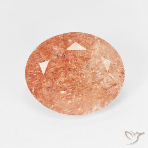 4.38ct Naturale Medium Light-Orange Pietra solare, Ovale, Traslucido