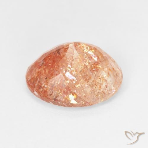 Pietra solare Medium Light-Orange naturale da 4.38 ct, Ovale, Traslucido