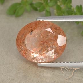 Pietra solare Pompelmo Arancia naturale da 4.29 ct, Ovale, Traslucido