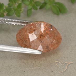 Pietra solare Pompelmo Arancia naturale da 4.29 ct, Ovale, Traslucido