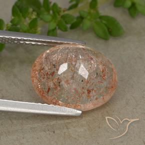Pietra del sole naturale arancione da 4,37 ct, taglio ovale, traslucido