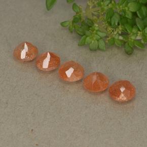 Pietra del sole naturale arancione da 2,73 ct, taglio rotondo, traslucido