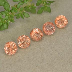 Gemme di Pietra solare Arancione naturale da 2.47 ct, Taglio rotondo, Traslucido