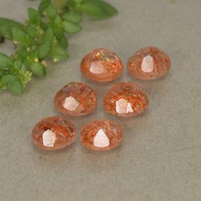 Pietra del sole naturale arancione da 2,82 ct, taglio rotondo, traslucido