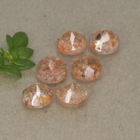 Pietra del sole naturale arancione da 3,21 ct, taglio rotondo, traslucido