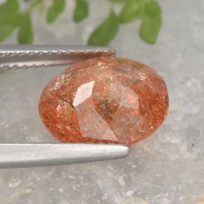 Pietra solare Arancione naturale da 3.58 ct, Taglio ovale, Traslucido