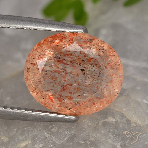 4.55ct Naturale Arancio medio-chiaro Pietra solare, Ovale, Traslucido