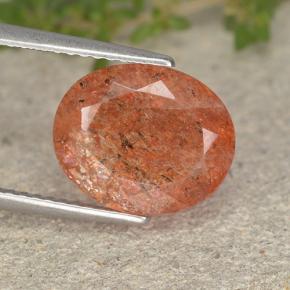 Pietra solare Arancione naturale da 3.54 ct, Taglio ovale, Traslucido