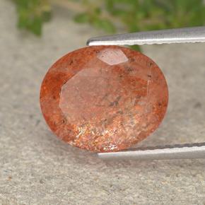 Pietra solare Arancione naturale da 3.54 ct, Taglio ovale, Traslucido