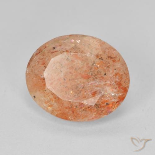 4.02ct Naturale Arancione rossastra Pietra solare, Ovale, Traslucido