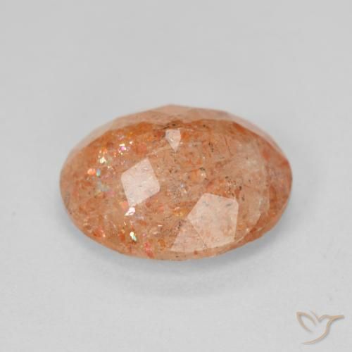 Pietra solare Arancione rossastra naturale da 4.02 ct, Ovale, Traslucido