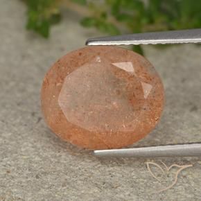 Pietra solare Arancio tigre chiaro naturale da 4.64 ct, Ovale, Traslucido