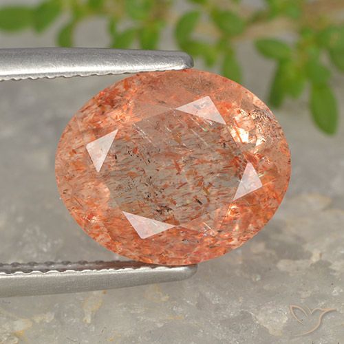 4.73ct Naturale Arancio medio-chiaro Pietra solare, Ovale, Traslucido