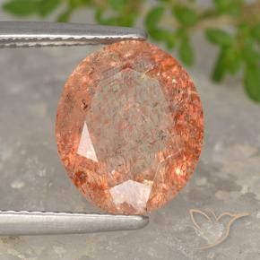 Pietra solare Arancio medio-chiaro naturale da 4.73 ct, Ovale, Traslucido