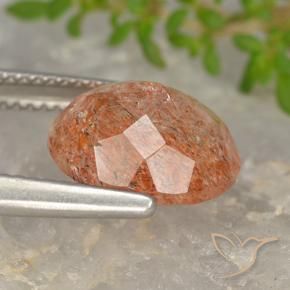 Pietra solare Arancio medio-chiaro naturale da 4.73 ct, Ovale, Traslucido