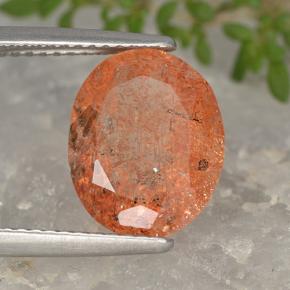 Pietra solare Pompelmo Arancia naturale da 3.78 ct, Taglio ovale, Traslucido