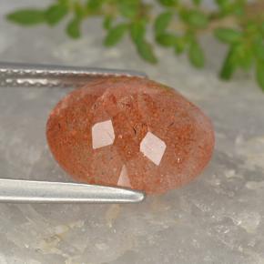 Pietra del sole naturale arancione da 3,94 ct, taglio ovale, traslucido