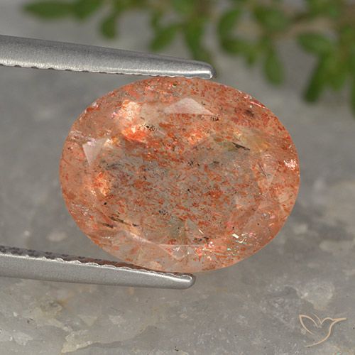 4.19ct Naturale Arancione brillante Pietra solare, Ovale, Traslucido