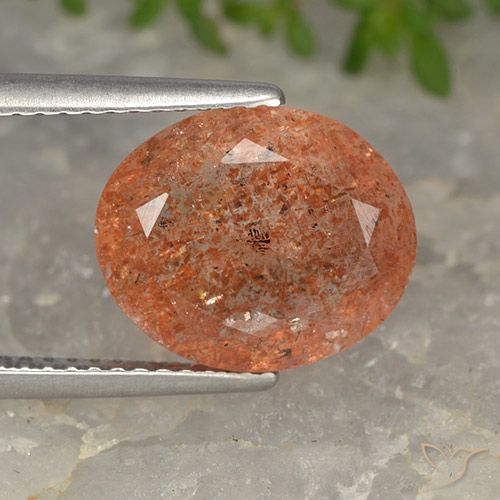 4.34ct Naturale Pompelmo Arancia Pietra solare, Ovale, Traslucido