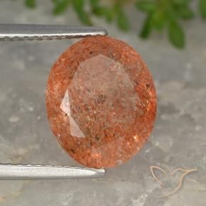 Pietra solare Pompelmo Arancia naturale da 4.34 ct, Ovale, Traslucido