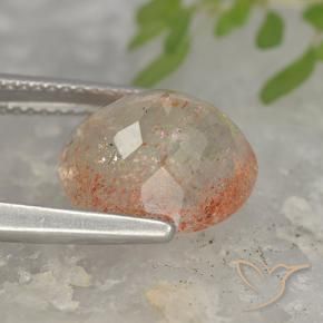 Pietra solare Arancio tigre chiaro naturale da 5.09 ct, Ovale, Traslucido