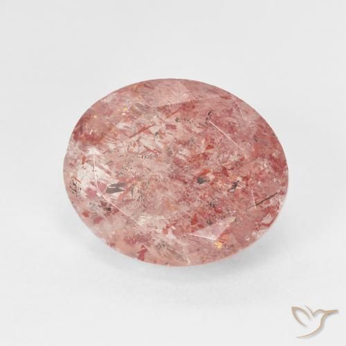 Pietra solare Rosa rosa naturale da 5.01 ct, Ovale, Traslucido