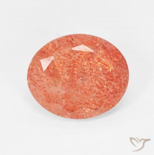 Pietra solare Arancio Medio naturale da 4.16 ct, Ovale, Traslucido