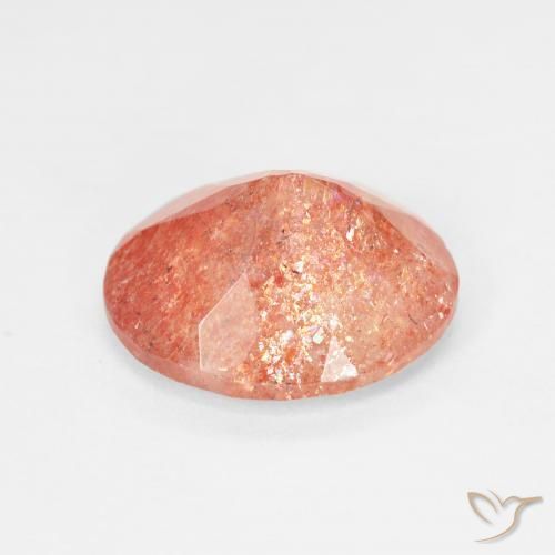 Pietra solare Arancio Medio naturale da 4.16 ct, Ovale, Traslucido
