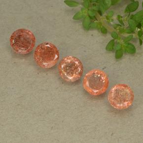 Gemme di Pietra solare Arancione naturale da 2.72 ct, Taglio rotondo, Traslucido