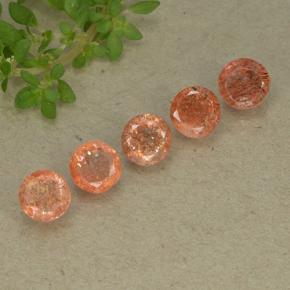 Gemme di Pietra solare Arancione naturale da 2.72 ct, Taglio rotondo, Traslucido