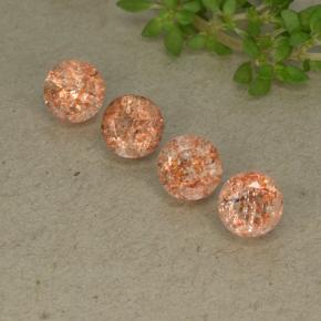 Pietra del sole naturale arancione da 2,45 ct, taglio rotondo, traslucido