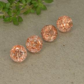 Pietra del sole naturale arancione da 2,45 ct, taglio rotondo, traslucido