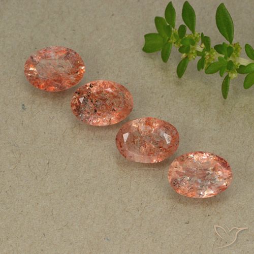 3.07ctw Naturale Arancio Medio Pietra solare, Ovale, Traslucido