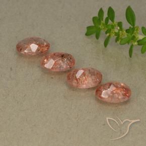 Gemme di Pietra solare Arancio Medio naturale da 3.07 ct, Ovale, Traslucido